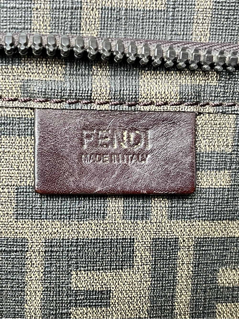 Fendi Zucca Vintage Laptop Bag Brown Canvas Leather Work Bag Authentic - Picture 3 of 10
